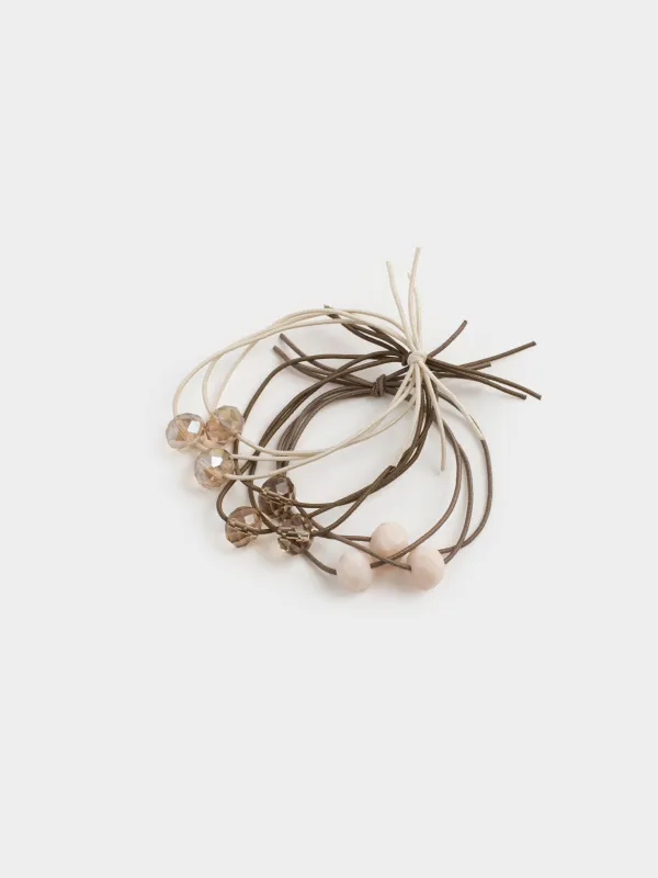 Hair tie, 5 cm, 3 pcs, polyester / plastic, colored, Crystals, Gracile, image-3