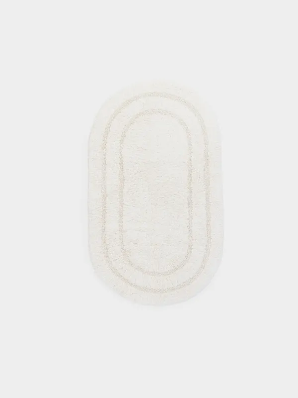 Mat, 60x100 cm, oval, cotton, cream, Solo, image-0