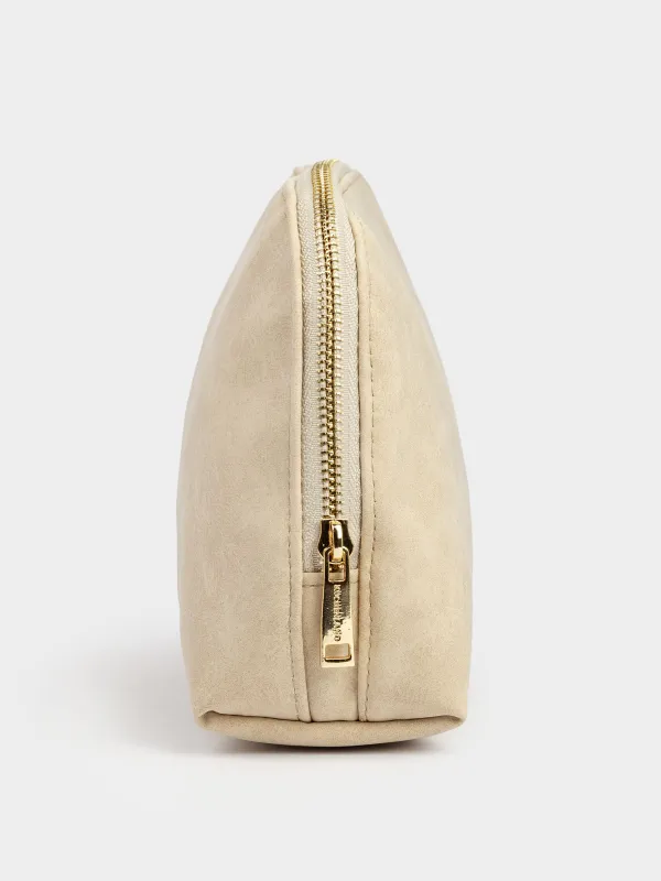 Makeup bag, 22x17 cm, polyurethane, beige, Krast, image-3