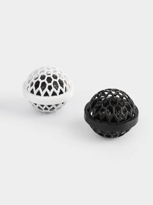 Bag cleaning ball, 2 pcs, 4 cm, plastic / rubber, black / white, Black clean, image-2