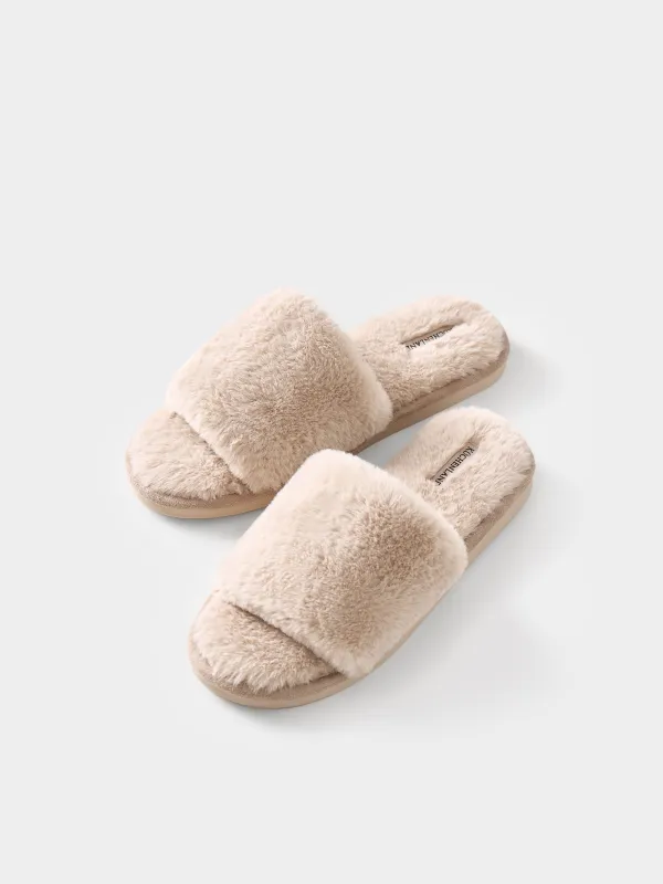 Women's slippers, homewear, size 36-37, faux fur, beige, Bushy, image-5
