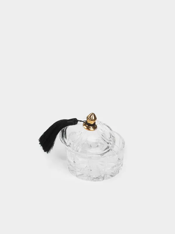 Storage container, 10x10 cm, 240 ml, with brush, glass R / viscose, Zero, image-1