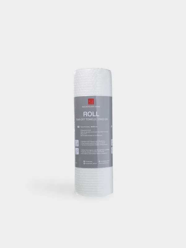Roll towels, 25x25 cm, 50 pcs, white, Roll