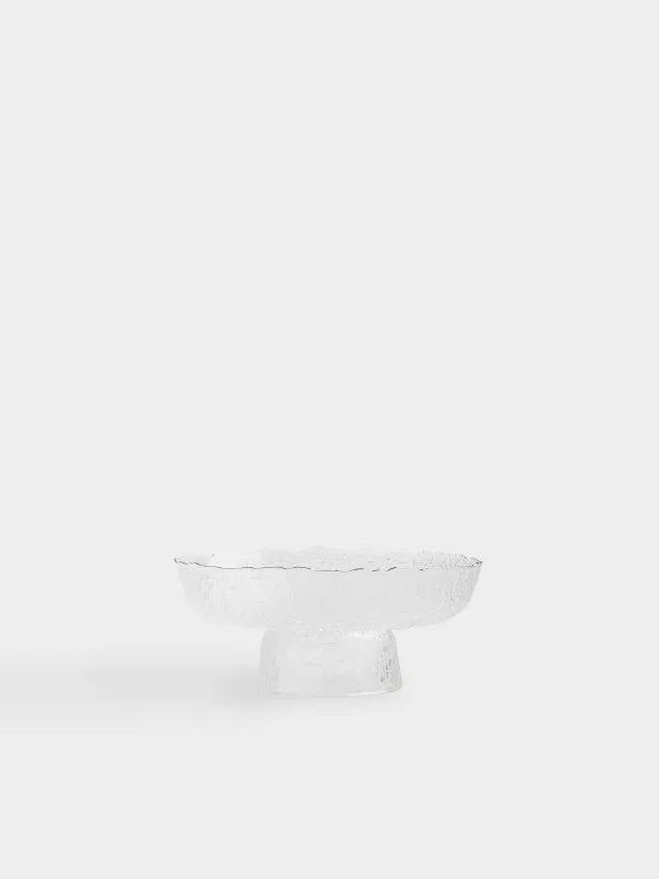 Fruit vase, 20x8 cm, on a leg, glass, with silver edging, Nautilus silver, image-0