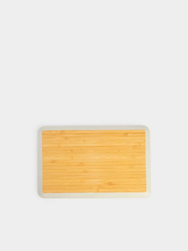 Dish, 24x16 cm, bamboo, rectangular, grey edging, Bamboo soft, image-3