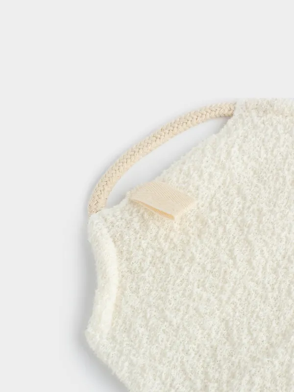 Washcloth-tape for washing body, 45x19 cm, exfoliating, polyester / nylon, milky, Unique spa, image-3