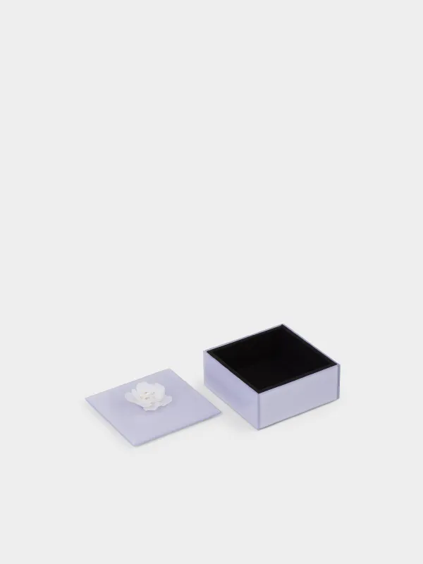 Jewelry box, 10х5 cm, glass, mirror, purple, Flower, Glossy color, image-2