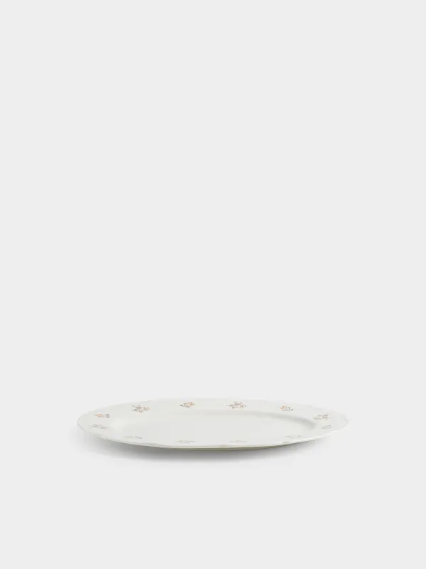 Dish, 35x25 cm, porcelain N, white, oval, Vintage flowers, La flore, image-3