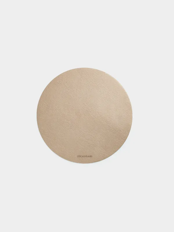 Placemat, 33 cm, PVC, round, sand-beige, Rock, image-0