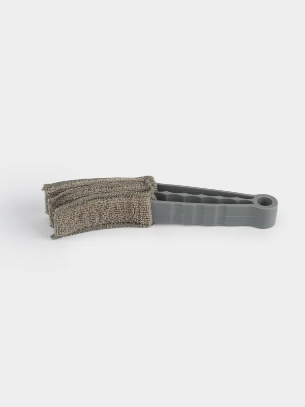 Cleaning brush for blinds and radiator batteries, 21x6 cm, microfiber / plastic, grey, Clean, image-2