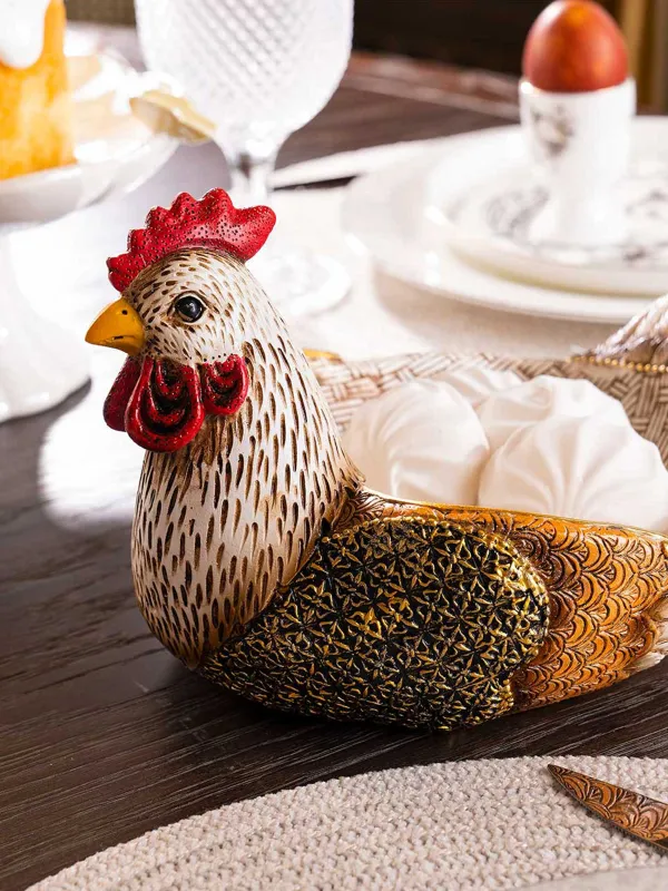 Candy bowl, 25х14 cm, 500 ml, polyresin, colored, Chicken, Natural Easter, image-6