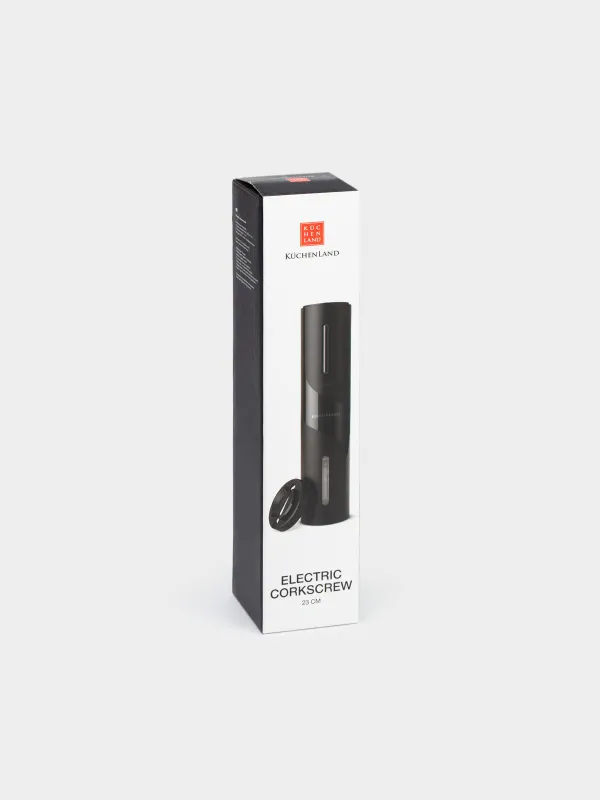 Electric corkscrew, 23 cm, with foil cutter, plastic, black, Bar, image-5