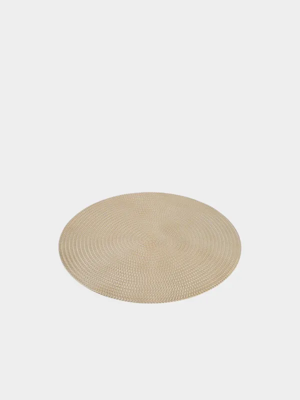 Placemat, 38 cm, PVC, round, golden, Azhur, image-1