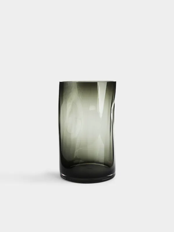 Flower vase, 25 cm, glass, grey, Brinicle, image-1