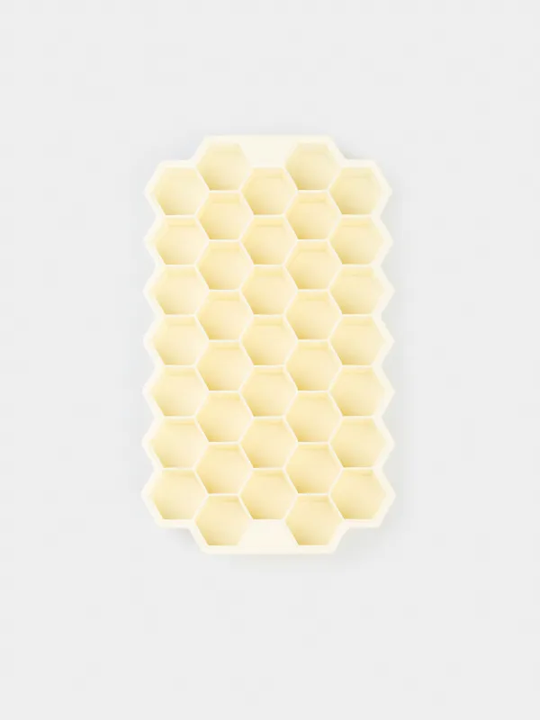 Ice and chocolate mold, 20 cm, 37 compartments, silicone, milky, Honeycomb, Honey, image-0