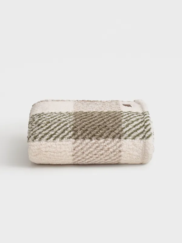 Blanket, 130x170 cm, sherpa, beige-green, Plaid, Hazel, image-5