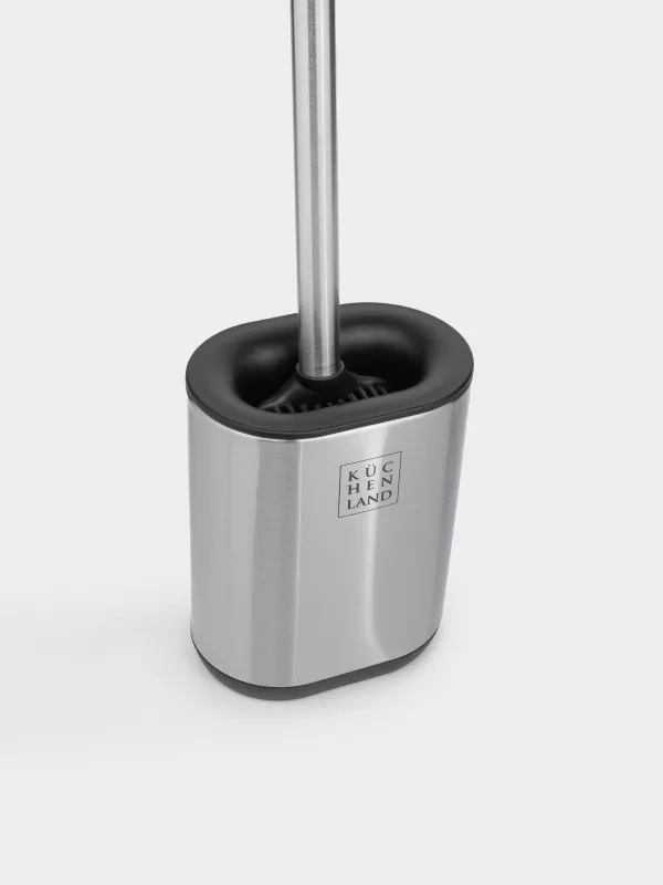 Toilet brush, 53 cm, with stand, rubber / steel, Antei, image-1