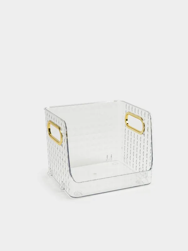 Organizer box, 20x17x15 cm, with gold handles, plastic, Kandy, image-0