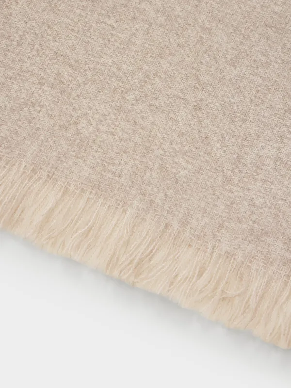 Plaid, 130x170 cm, fringed, polyester, light brown, Neutral, image-5