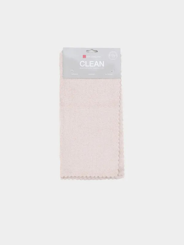 Cleaning cloth, 32x32 cm, 2 pcs, microfiber with lint, beige-pink, Clean, image-2