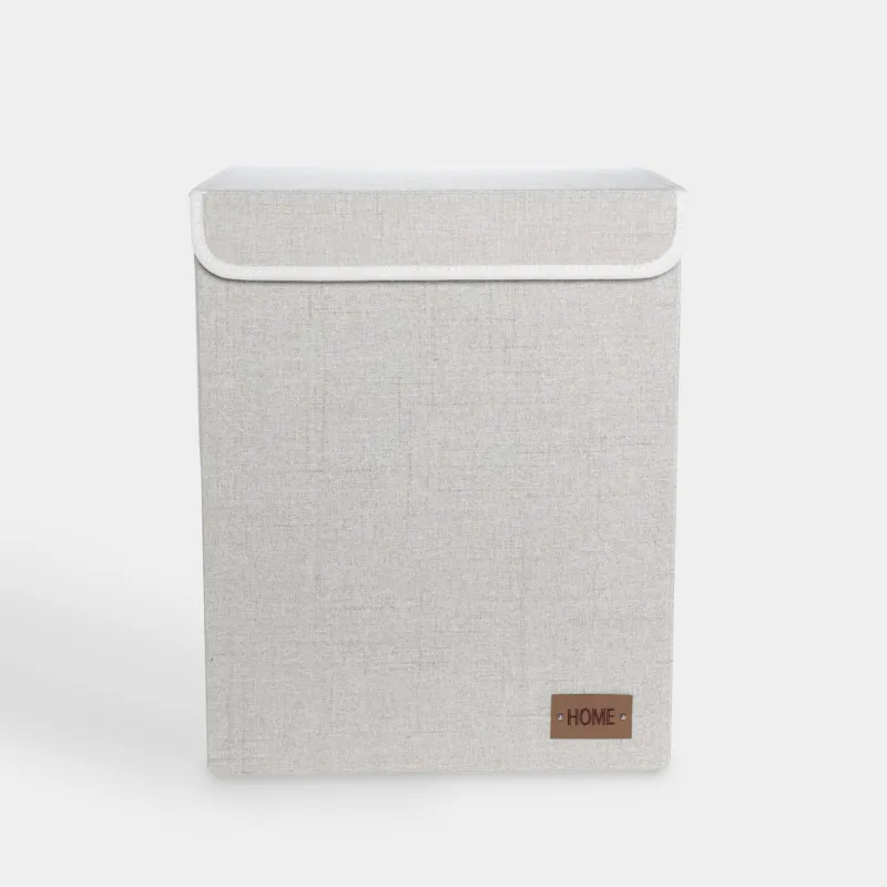 Laundry basket, 41x31x51 cm, polyester, rectangular, Beige, Everyday