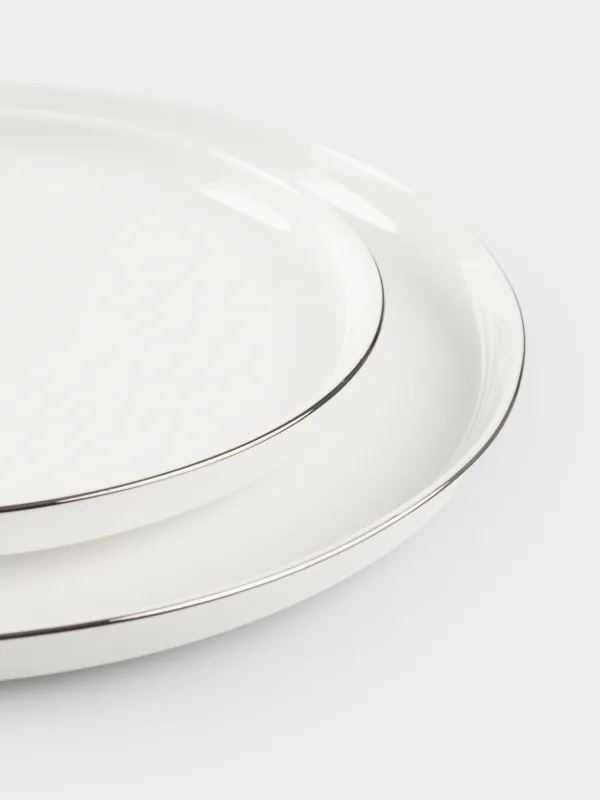 Dining set, 6 pers, 18 pr, porcelain F, white, Ideal silver, image-4