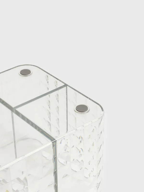 Paper napkin box, 24x12 cm, with organizer, with sitemsing, plastic / metal, Kandy, image-5