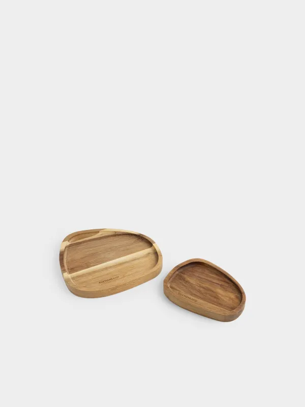 Set of dishes, 16x12 / 20x18 cm, 2 pcs, wood, oval, Noble tree, image-3