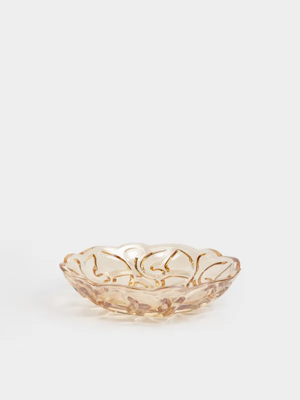 Fruit vase, 29x8 cm, glass R, amber, Patterns, Gala, image-4