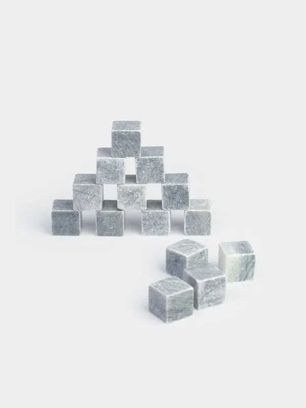 Set of beverage cooling cubes, 16 pr, with tongs, steatite / steel, BAR, image-2