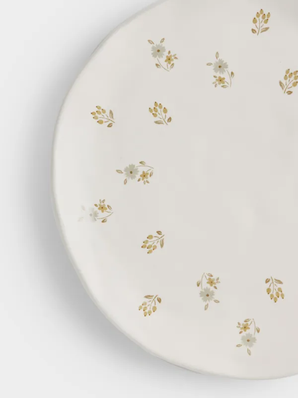 Dish, 23 cm, ceramic, milk, Vintage flowers, La flore, image-3
