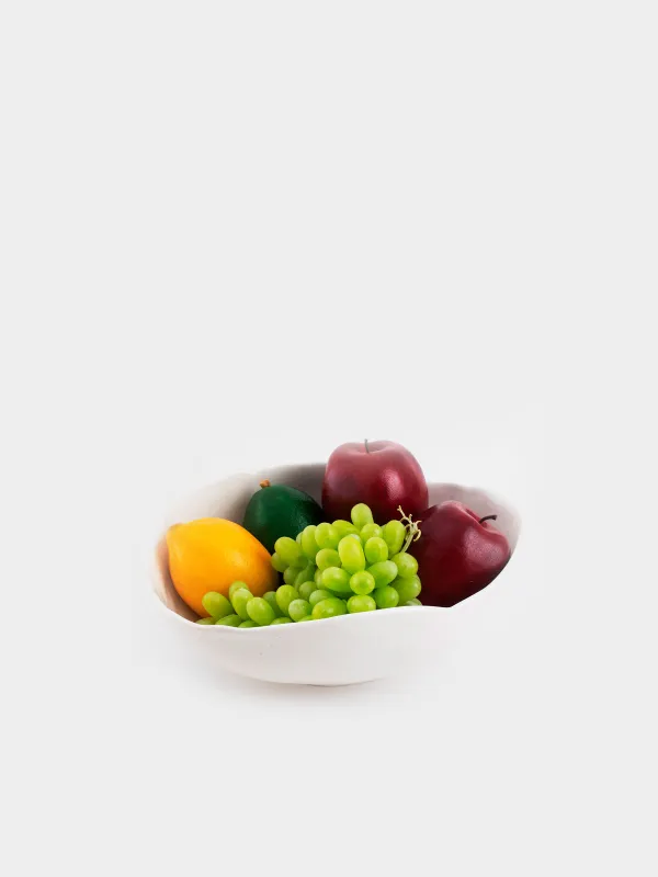 Fruit bowl, 27x9 cm, ceramic, milk, speckled, Uneven edge, Delicia, image-6