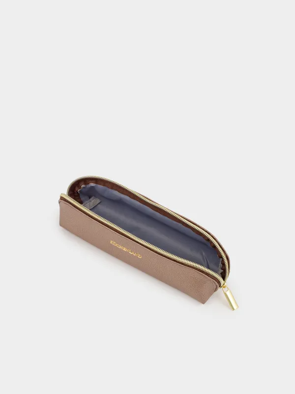 Pencil case, 18x5 cm, polyurethane, silver, Memo, image-3