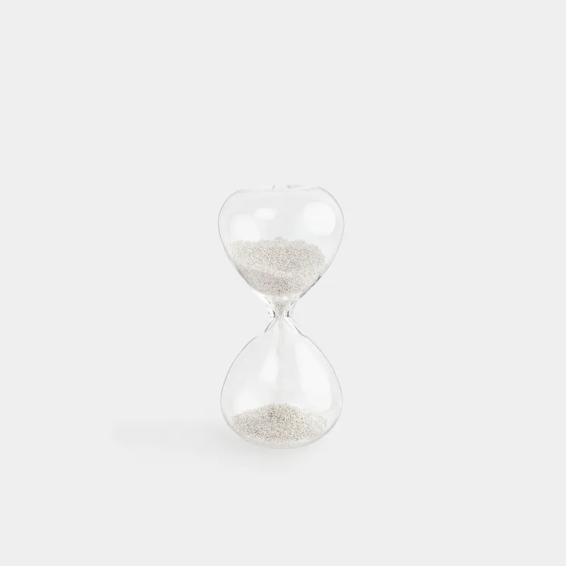 Hourglass clock, 8 cm, 30 seconds, glass / sand, Sand time