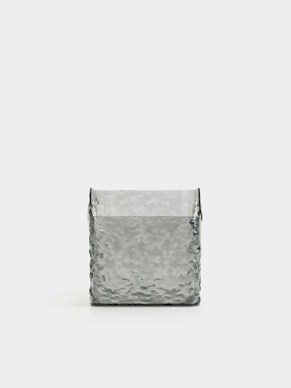 Organizer for cosmetics, 12x12 cm, 4 units, with handles, plastic, gray, Renaissance clear, image-1