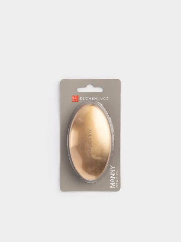 Steel soap, 8 cm, golden, Manny, image-3