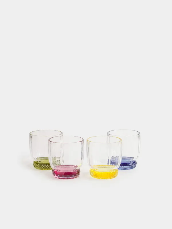 Glass, 9 cm, 280 ml, 4 pcs, glass, color mix, Mirabello color, image-0