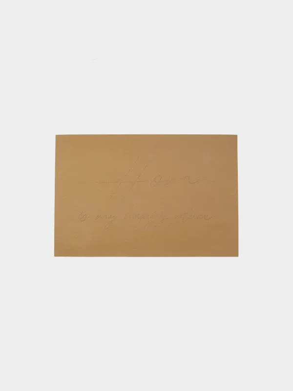 Placemat, 30x45 cm, PVC / polyester, brown, Home is my happy place, Rock, image-0