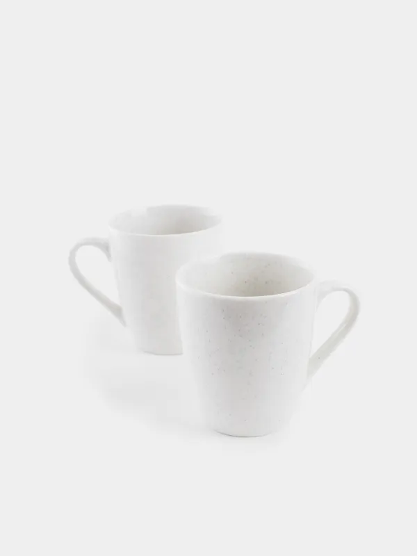 Mug, 350 ml, 2 pcs, porcelain P, milky, speckled, Latio, image-1