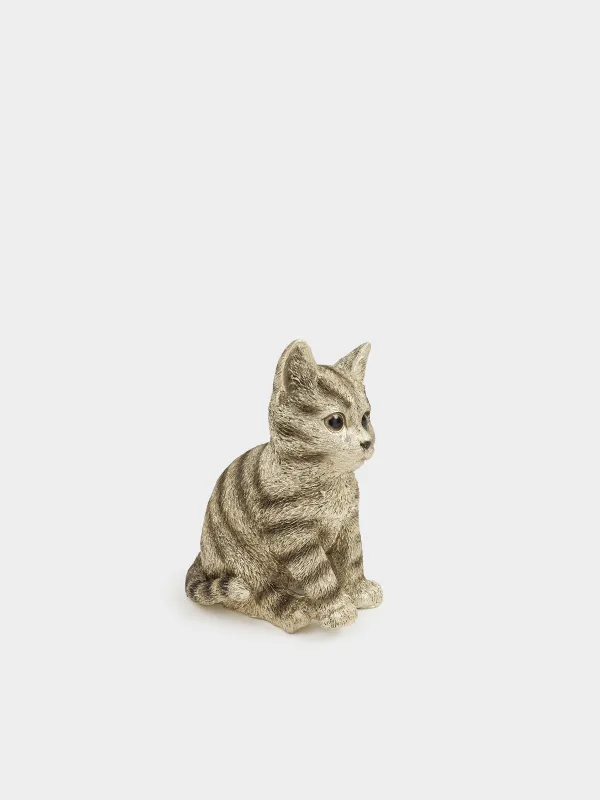 Statuette, 11 cm, polyresin, Champagne, Kitten sitting, Cat, image-2