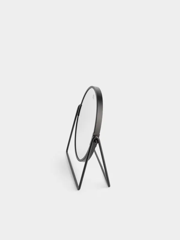 Table mirror, 20 cm, double-sided, metal, round, Black, Graphic, image-3