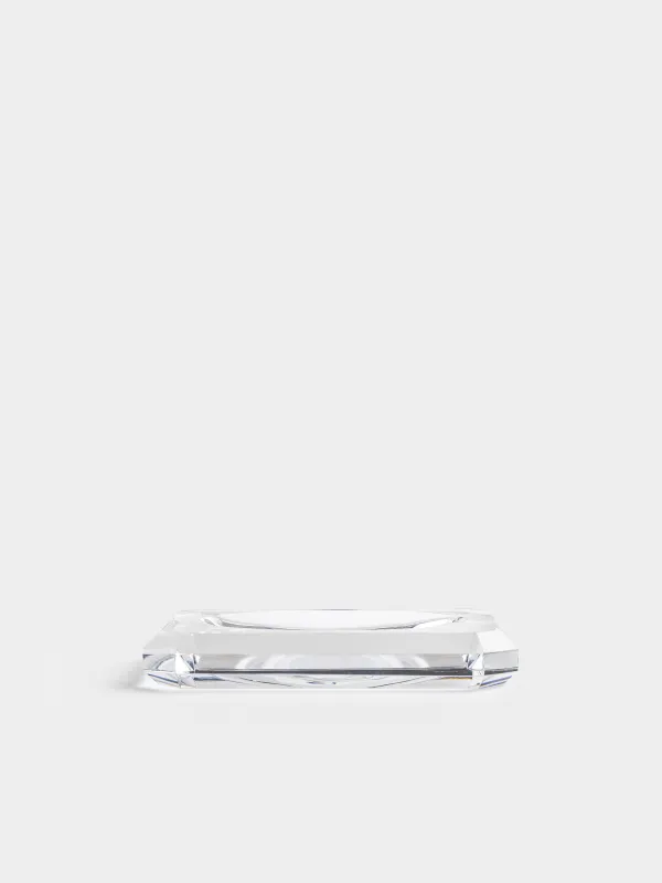 Soap dish, 12x8 cm, glass, rectangular, Facets, Shower Crystal Glance, image-1