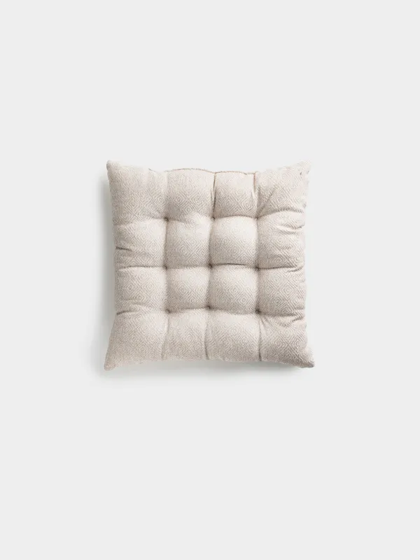 Chair cushion, 40x40 cm, with drawstrings, polyester, square, Beige, Rhombus, Rhombic, image-0