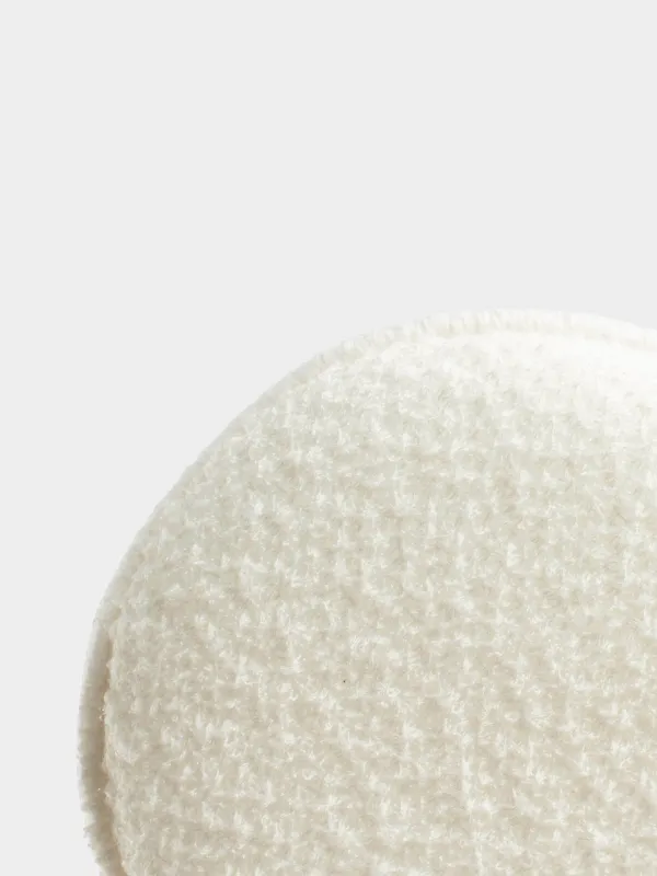 Washcloth-sponge for washing face and body, 13 cm, with holder, polyester / nylon, milky, Unique spa, image-3