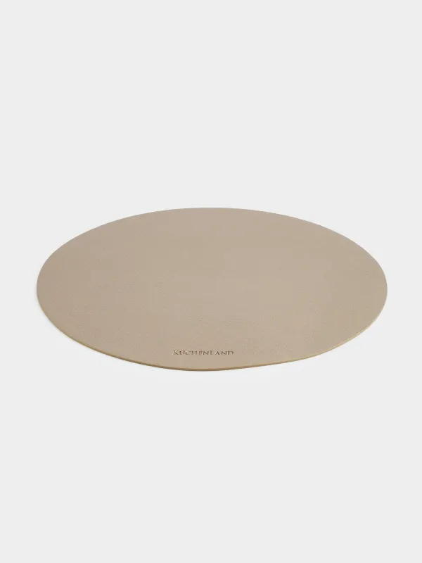 Placemat, 33 cm, PVC, round, sand-beige, Rock, image-1