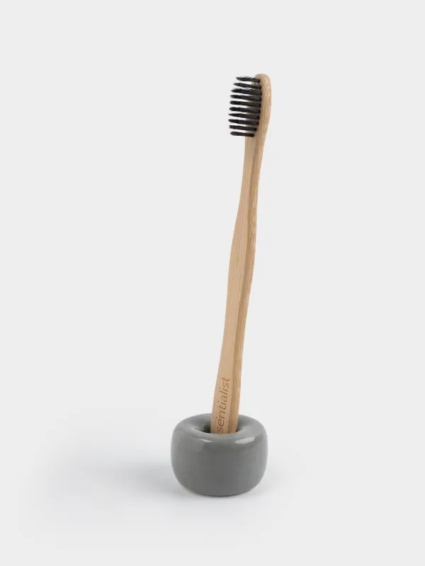 Toothbrush holder, 4 cm, porcelain P, gray, Minito, image-4