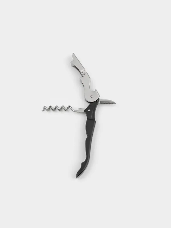 Waiter's knife, 12 cm, steel / plastic, black, Bar, image-3