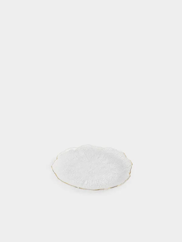 Snack plate, 21 cm, glass, with golden edging, Berg, image-2