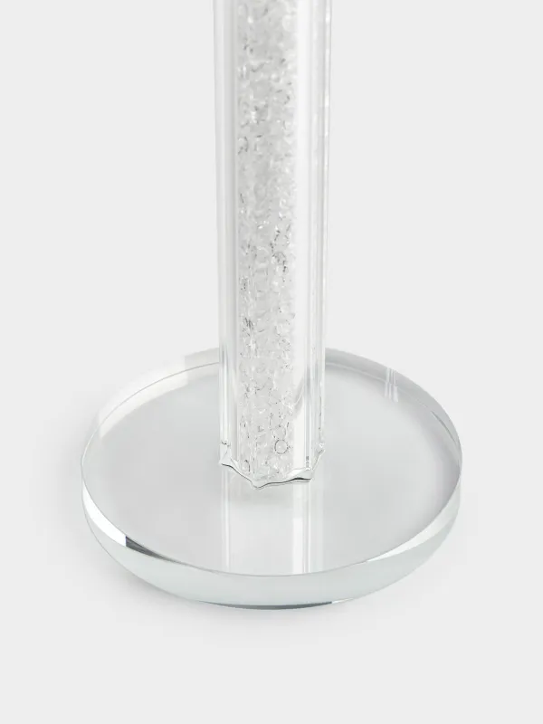 Candle holder, 18 cm, on a leg, glass / rhinestones, Crystal, Crystal, image-2
