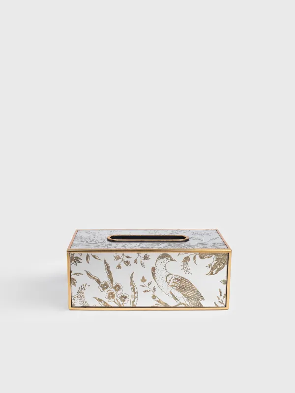 Paper napkin box, 25x13 cm, plastic / acrylic, Mirror, Bird, Bluebird, image-0